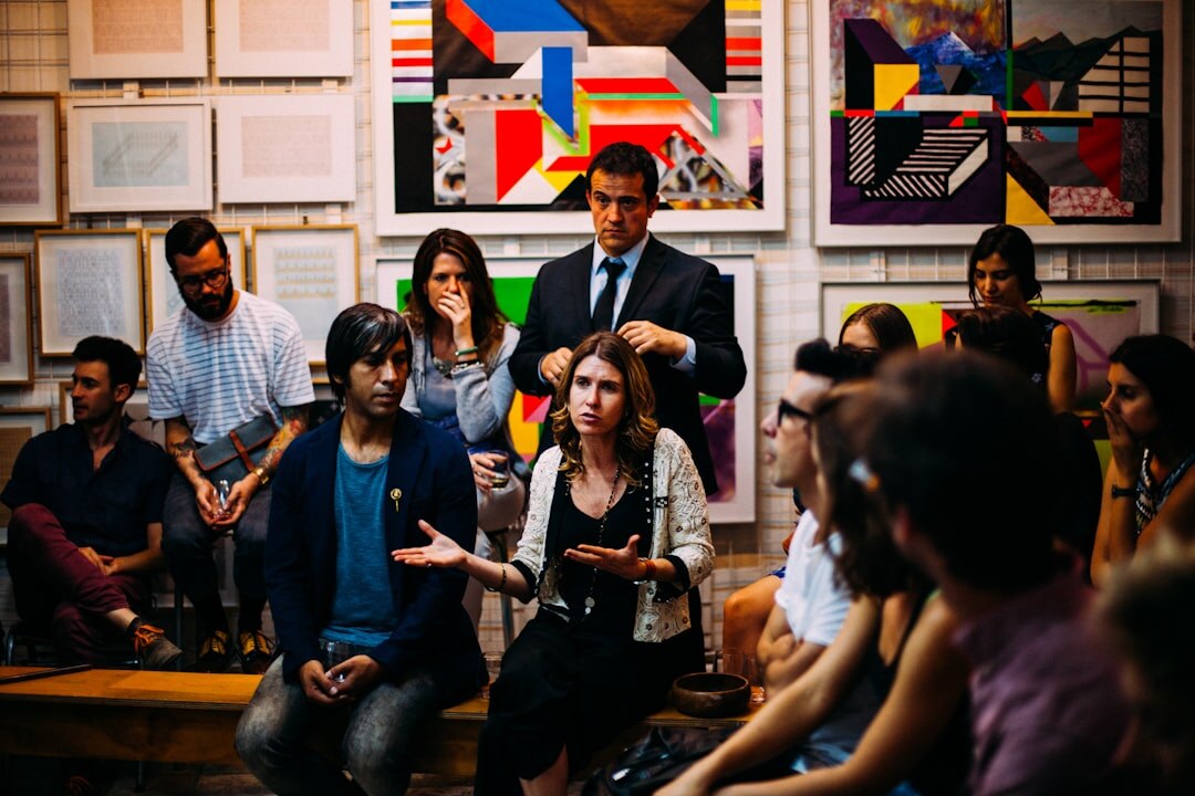 group of people discussing