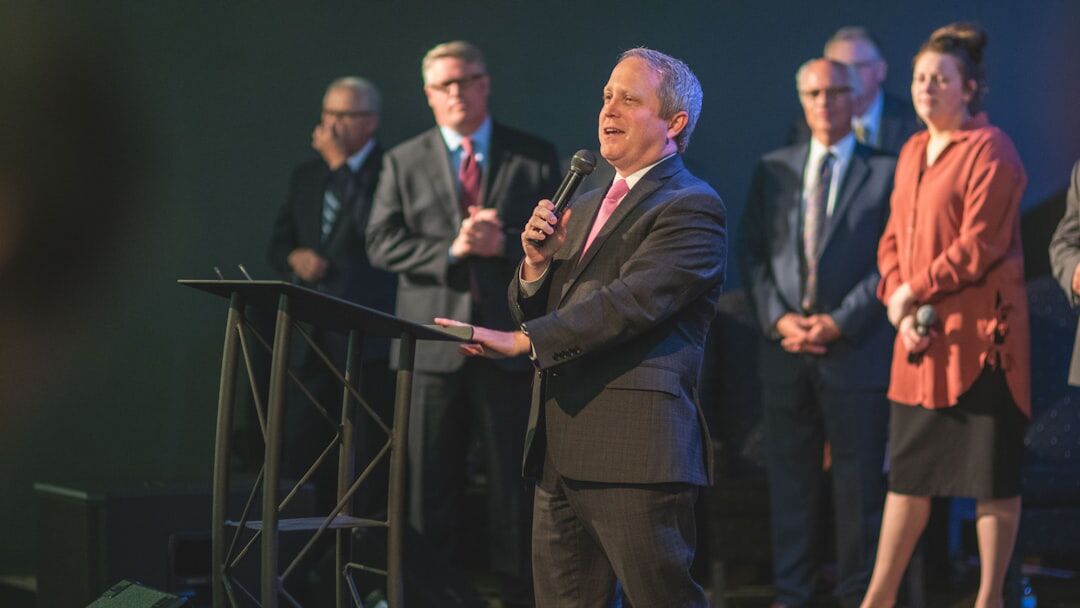 politician giving speech