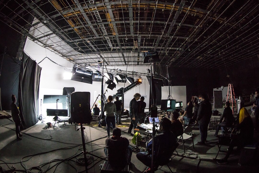 film crew on set
