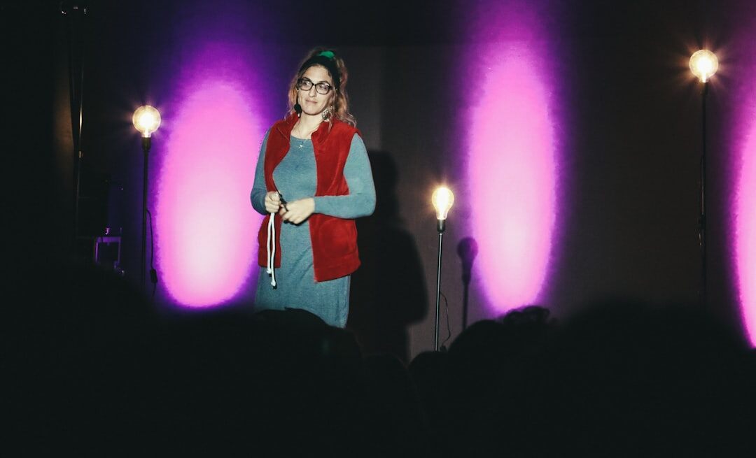 actress smiling on stage