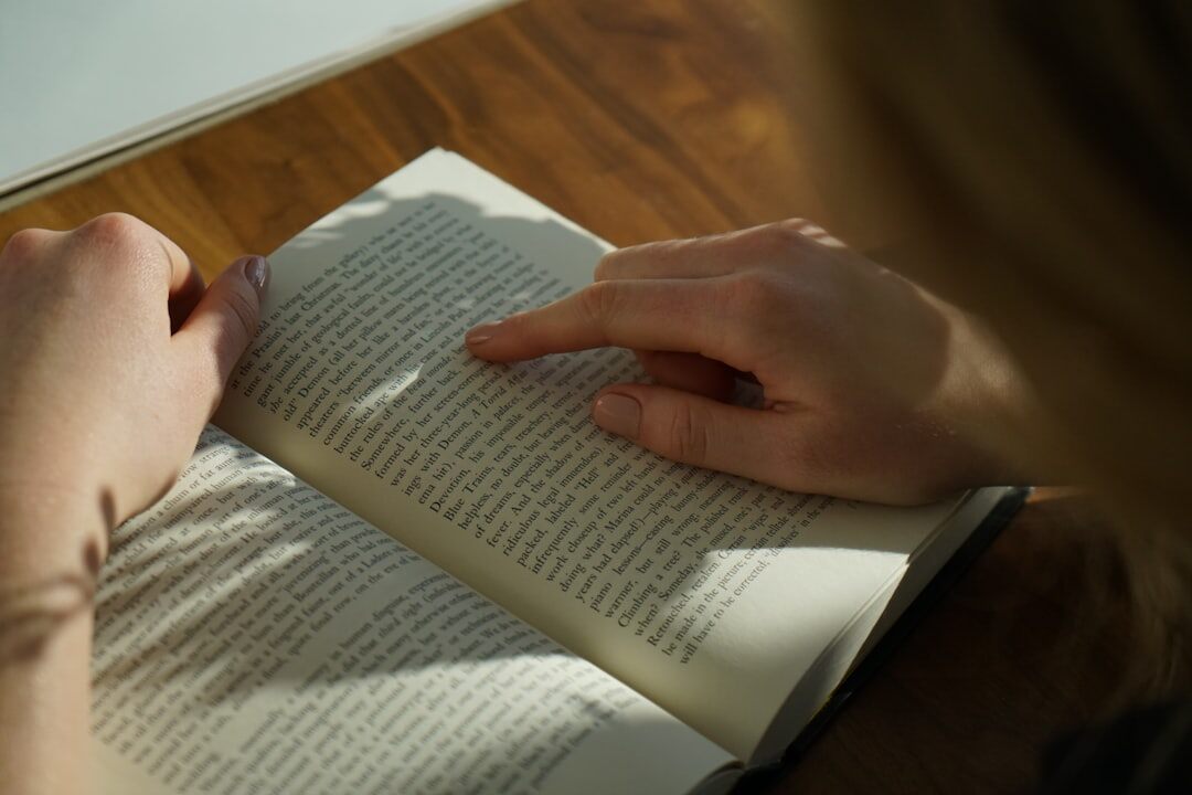 woman reading book quietly